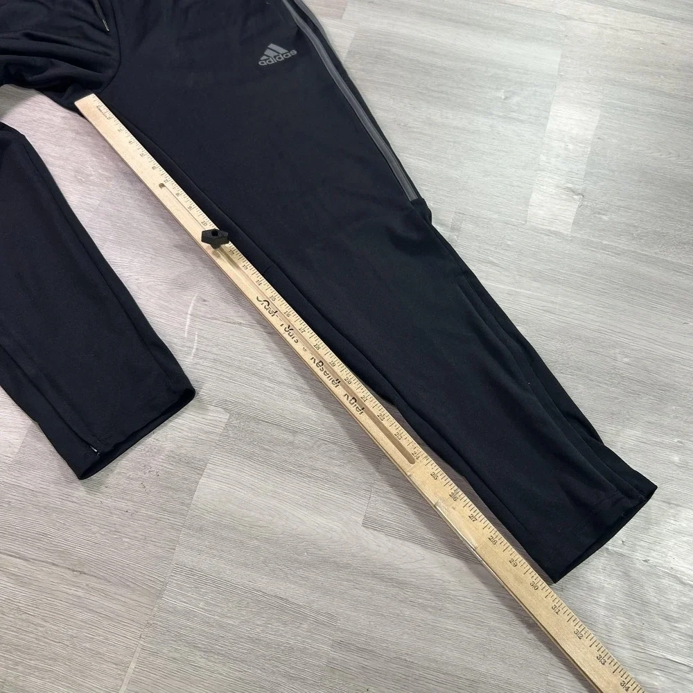 Adidas AEROREADY Track Pants Mens Large Black 3 Stripe Zip Hem Athletic H28914